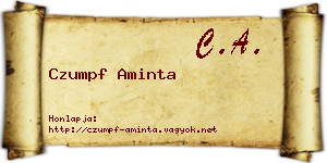 Czumpf Aminta névjegykártya